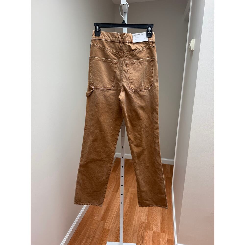 NEW Veronica Beard Dylan High Rise Straight Leg Pebble Sand Khaki Size 24 - Picture 7 of 9